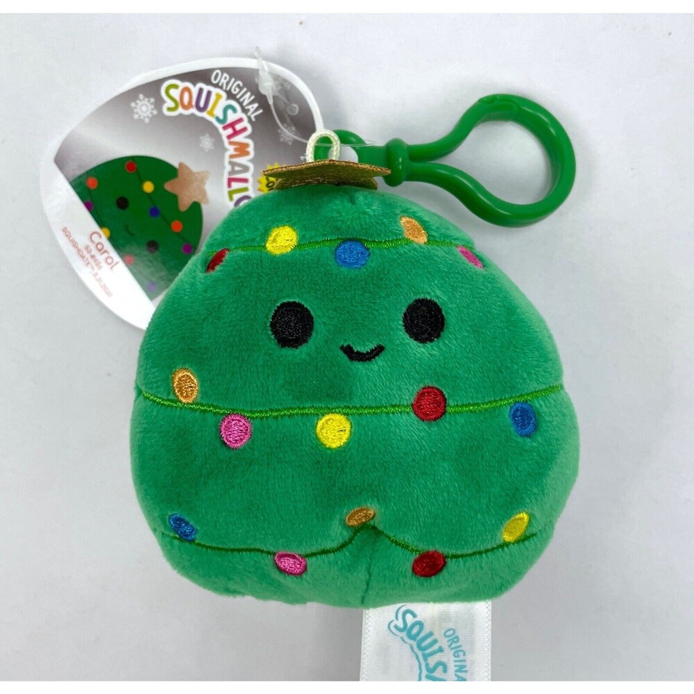New Squishmallows Carol Christmas Tree 3.5” Plush Toy Clip Holiday Green